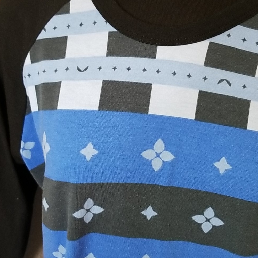 Lularoe Randy Blue Black Top - Picture 2 of 4